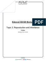 Detailed Notes - Topic 3 Reproduction and Inheritance - Edexcel Biology IGCSE