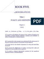 Book Five: Labor Relations Title I Policy and Definitions