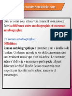 La Différence Entre Autobiographie Et Roman Autobiographique