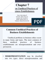 Chapter 7 Common Unethical Practices of Business Establishments