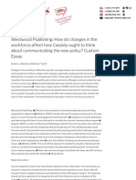 Westwood Publishing - How Do Changes in The Workforce Affect How Cassidy Ought To Think About Communicating The New Policy - Custom Essay - A Research Paper