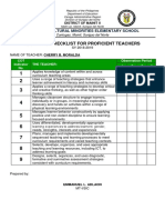 Indicator Checklist