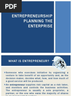 Entrepreneurship Planning The Enterprise