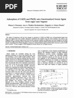 Adsorption of CD (II) and PB (II) Onto Functionalized Formic Lignin From Sugar Cane Bagasse