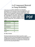 The Impact of Component Material Selection On Pump Reliability