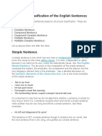 Structural Classification of The English Sentences