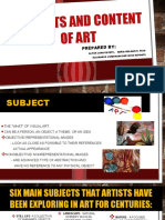 Subjects and Contents of Art