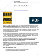 Deep Work Cal Newport Book Summary PDF