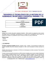 Desarrollo Tecnológico en La Historia de La Humanidad - Inventores e Inventos. Drebbel y El Submarino.