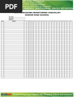 Toothbrushing Monitoring Checklist