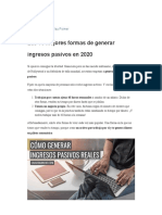 Las 10 Mejores Formas de Generar Ingresos Pasivos en 2020