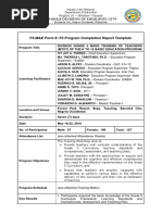 Sample Program Completion Report (PCR)