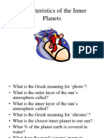 Characteristics of The Outer Planets