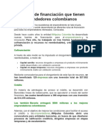 Tres Rutas de Financiación Que Tienen Los Emprendedores Colombianos