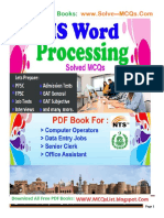 MS Word Processing Solved MCQs PDF Book