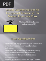 Simple Accommodations For Exceptional Learners The General Education