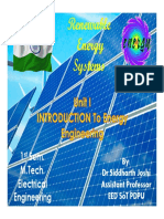 Introduction To Energy Unit I PDF