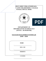 Title Page of DBMS Record