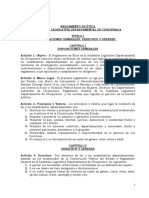 Reglamento de Etica Asamblea Legislativa Departamental de Chuqusiaca