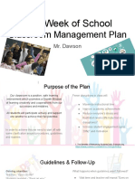 First Week of School Classroom Management Plan