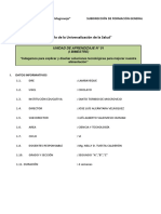 Unidad de Aprendizaje de Ciencia y Tecnologia Segundo Grado 2020