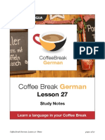 Coffee Break German. Lesson 27. Study Notes