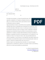 Formato Carta para Solicitud de Beca Universitaria