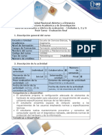 Guía de Actividades y Rúbrica de Evaluación - Unidades 1, 2 y 3 - Post-Tarea - Evaluación Final