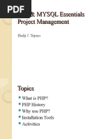 PHP & MYSQL Essentials Project Management