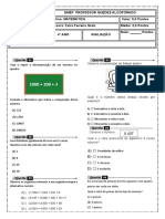 Avaliação Mensal Matemática