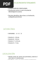 Clasificación de Los Pacientes Totalmente Desdentados