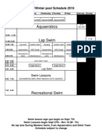 Pool Schedule Fall 2010