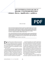 Migrações Internacionais de E para O Brasil Contemporâneo Volumes, Fluxos, Significados e Políticas