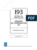 I93 RÉFÉRENTIEL PARTICULIER MISSIONS DE COORDINATION SSI. Certification de Service. Décembre 2013 PDF