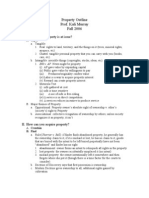 Property Outline Prof. Kali Murray Fall 2006: I. What Type of Property Is at Issue?