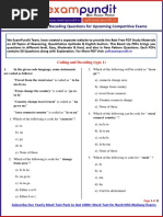 Important Coding Decoding Type 1 For Upcoming Competitive Exams PDF