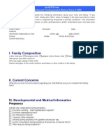 Child and Adolescent Developmental History Form # 6180