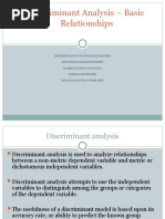 Why Discriminant Analysis Is Done