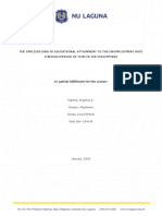 The Implications of Educational Attainment To The Unemployment Rate Through Period of Time in The Philippines