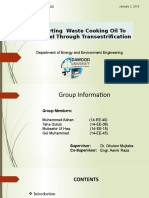 Conversion of Waste Cooking Oil Into Biodiesel