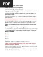 Administração Gestão de Projetos Exercícios