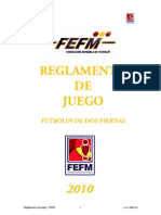 Reglas de Futbolin de 2 Piernas