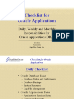 Daily, Weekly and Monthly Responsibilities For Oracle Applications Dbas