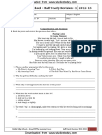 CBSE Class 4 English Revision Worksheet (44) - Comprehension and Grammar