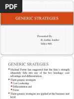 Generic Strategies: Presented by R.Antlin Jenifer MBA 905