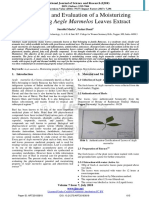 Formulation and Evaluation of A Moisturizing Cream Using Aegle Marmelos Leaves Extract