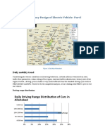 Preliminary Design of Electric Vehicle-Part I: Daily Driving Range Distribution of Cars in Allahabad