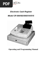 Electronic Cash Register Model CR 500/502/505/510/515: Operating and Programming Manual