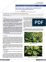 Morphology, Manufacturing, Types, Composition and Medicinal Properties of Tea (Camellia Sinensis)