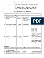 Cronograma de Actividades de Proyecto de Innovación